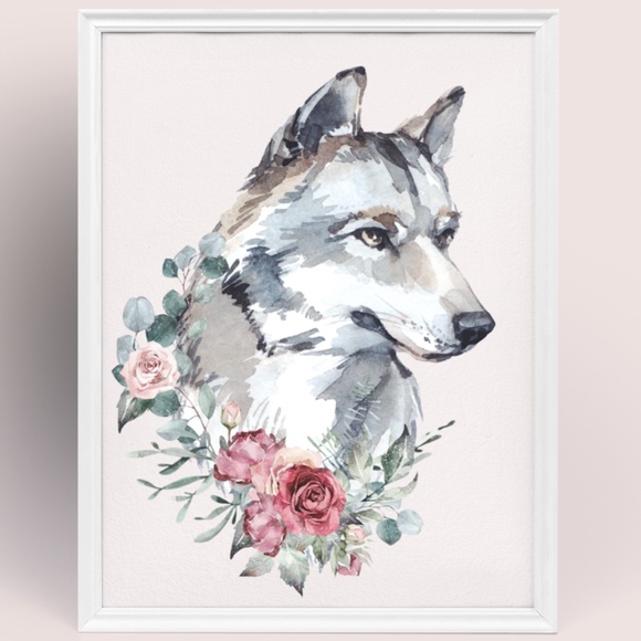 Wall Art Watercolor Wolf Portrait Illustration Print Poster Unframed - Picture 11 of 17
